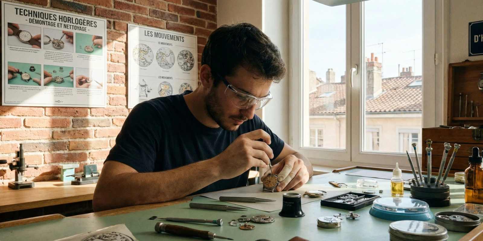 CAP Horlogerie à Lyon : Formations, SEPR et Établissements en 2026 Atelier d'horlogerie à Lyon avec élèves travaillant sur des montres de précision